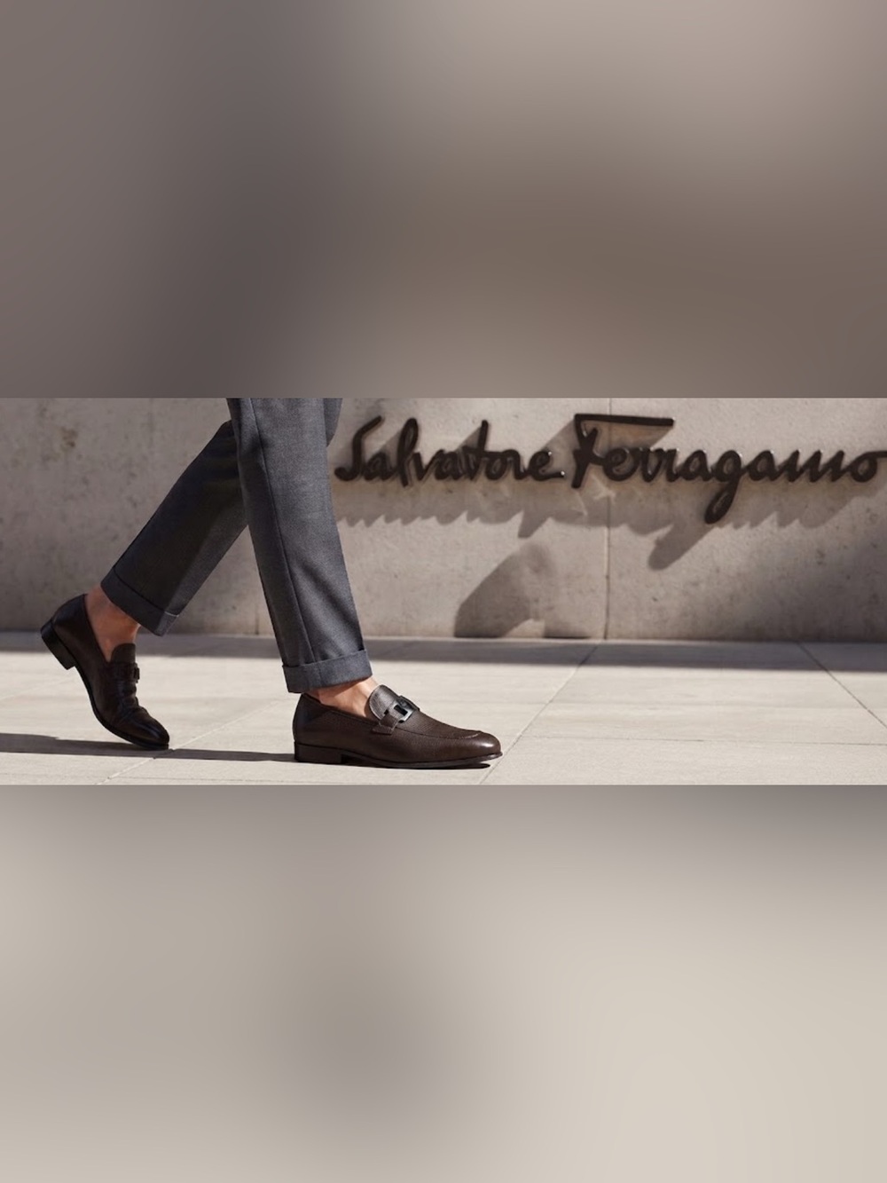 Authentic Salvatore Ferragamo brown leather signature men's loafers sz 6 3E